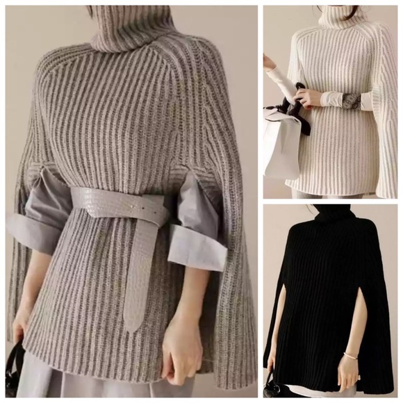 🌺 The Tosca Turtleneck Sweater Cape - Picture 2 of 8